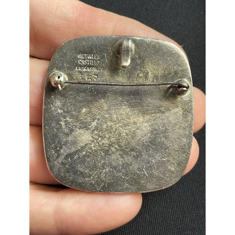 Los Castillo Sterling Silver Mixed Metals Parrot Pendant Brooch Signed 63 - Picture 2 of 14